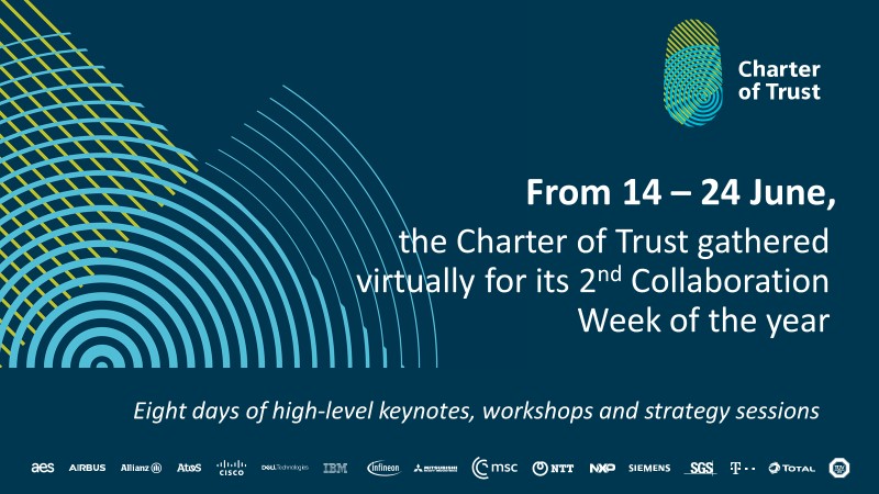 From 14 - 24 June, the Charter of Trust gathered virtually for its 2nd Collaboration Week of the year - Eight days of high-level keynotes, workshops and strategy sessions