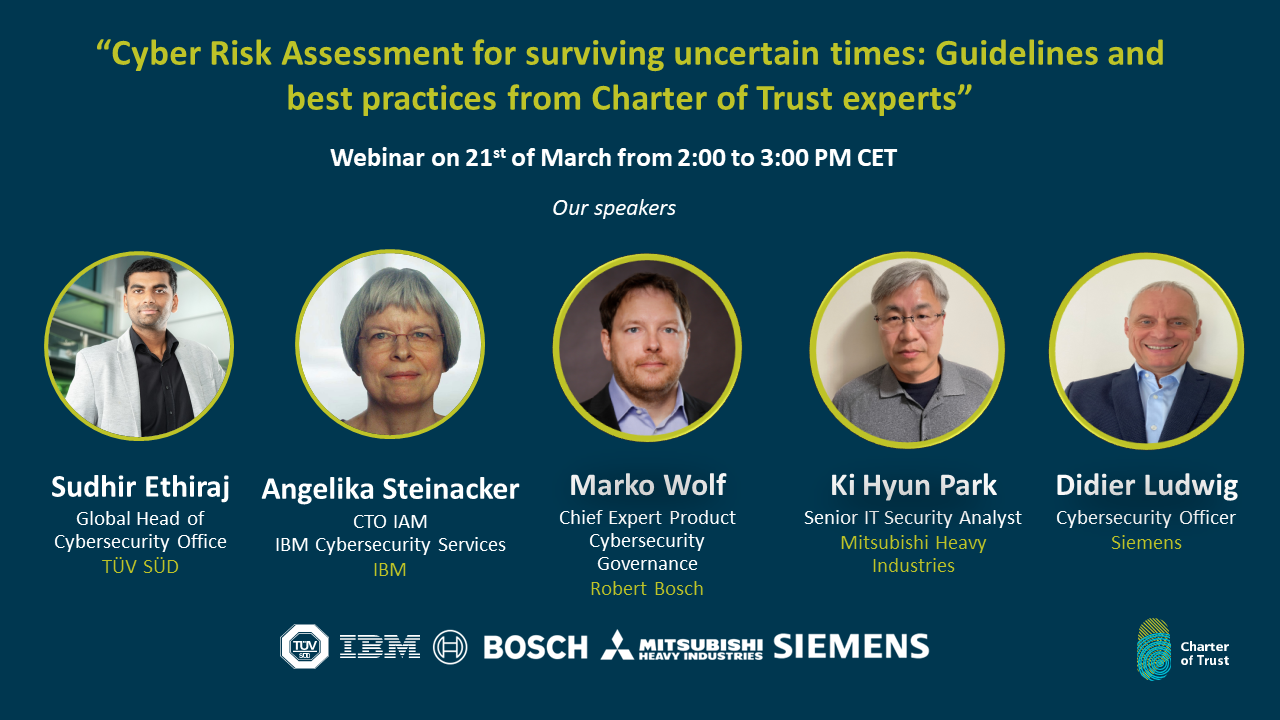 Webinar: Cyber Risk Assessment for surviving uncertain times: Guidelines and best practices from Charter of Trust experts